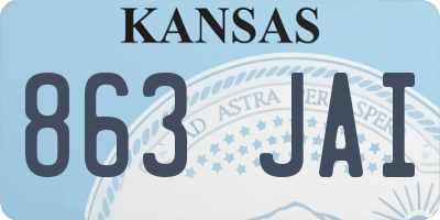 KS license plate 863JAI