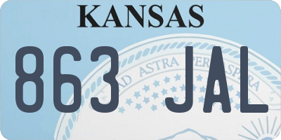 KS license plate 863JAL