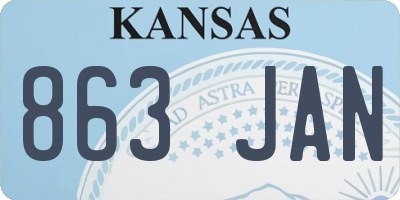 KS license plate 863JAN