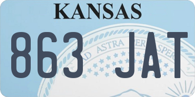 KS license plate 863JAT