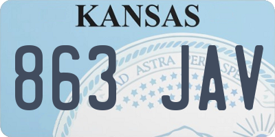 KS license plate 863JAV