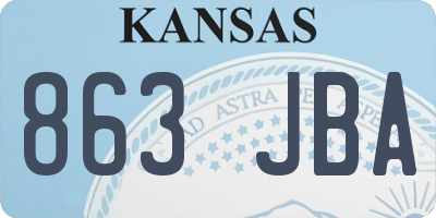 KS license plate 863JBA