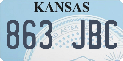 KS license plate 863JBC