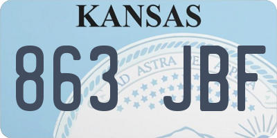 KS license plate 863JBF
