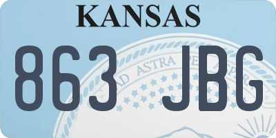 KS license plate 863JBG