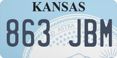 KS license plate 863JBM