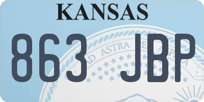 KS license plate 863JBP