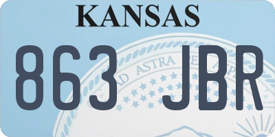 KS license plate 863JBR