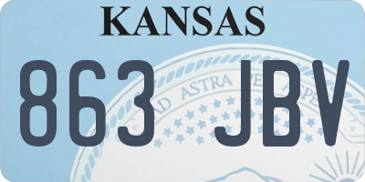 KS license plate 863JBV