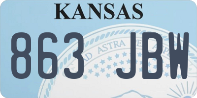 KS license plate 863JBW