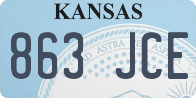KS license plate 863JCE