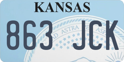 KS license plate 863JCK