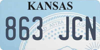 KS license plate 863JCN