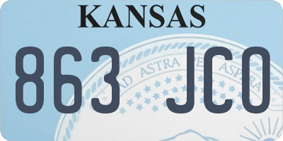 KS license plate 863JCO