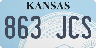 KS license plate 863JCS