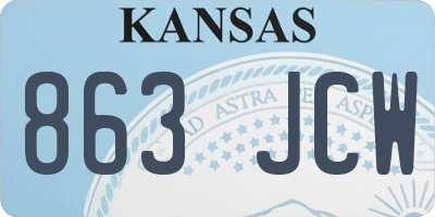 KS license plate 863JCW