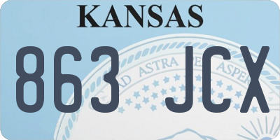 KS license plate 863JCX