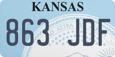 KS license plate 863JDF