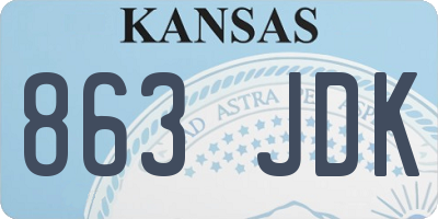 KS license plate 863JDK