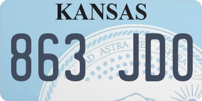 KS license plate 863JDO