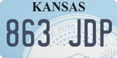 KS license plate 863JDP