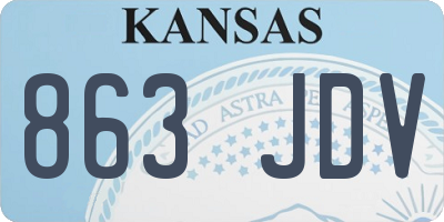 KS license plate 863JDV