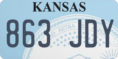 KS license plate 863JDY