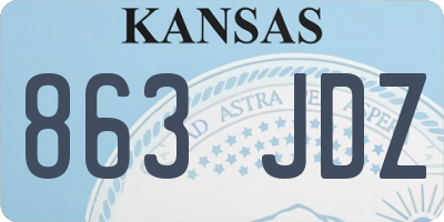 KS license plate 863JDZ