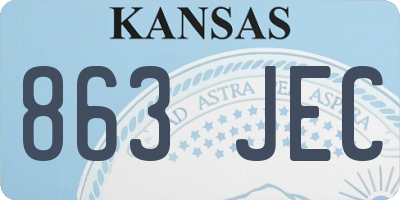 KS license plate 863JEC