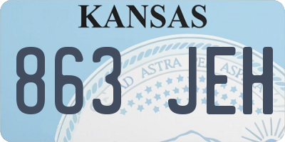 KS license plate 863JEH