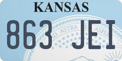 KS license plate 863JEI