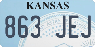 KS license plate 863JEJ