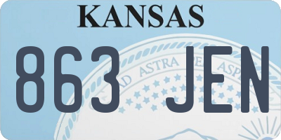 KS license plate 863JEN