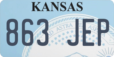 KS license plate 863JEP