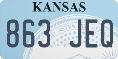 KS license plate 863JEQ