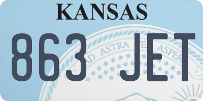 KS license plate 863JET