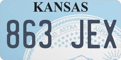 KS license plate 863JEX