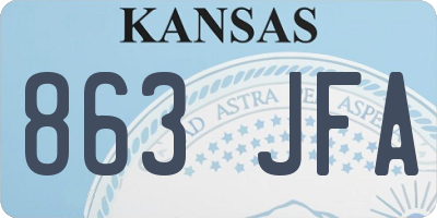 KS license plate 863JFA