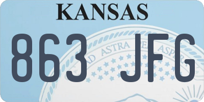 KS license plate 863JFG