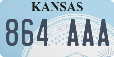 KS license plate 864AAA