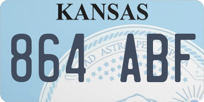 KS license plate 864ABF