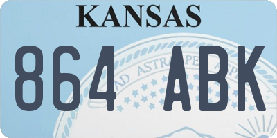 KS license plate 864ABK