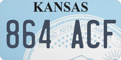 KS license plate 864ACF