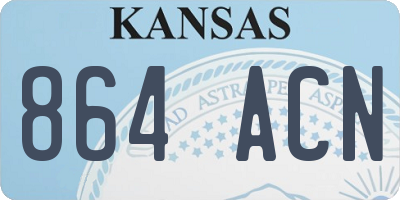 KS license plate 864ACN