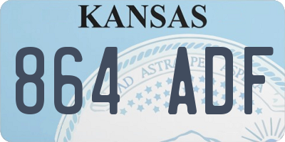 KS license plate 864ADF