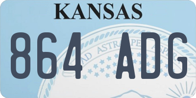 KS license plate 864ADG