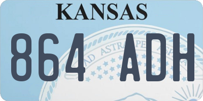 KS license plate 864ADH