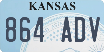 KS license plate 864ADV
