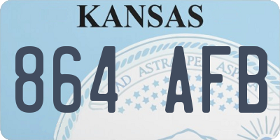 KS license plate 864AFB