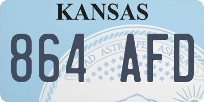KS license plate 864AFD
